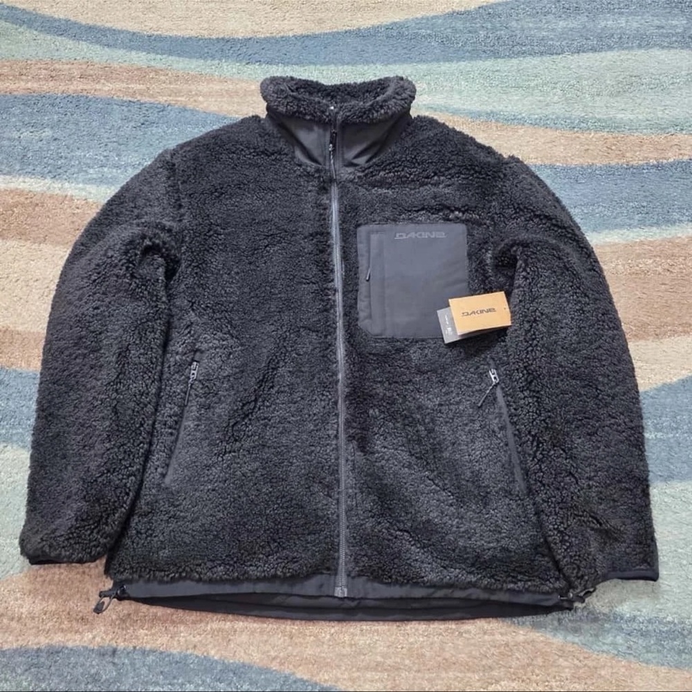 Men’s Sherpa Fleece Jacket Black Size M NWT Outdoor Coat